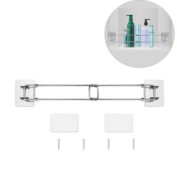 RV/Camper/Travel Trailer Bathroom Corner Storage Bar, Adjustable Stainless Steel(Length 7-13 inches), RV Bathroom Accessory for Securing Toiletrie