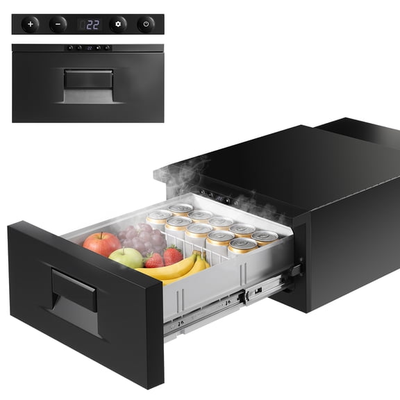 YEAHIBABY Quiet App Controlled Portable Car Fridge 33Qt Compressor Cooler for Travel