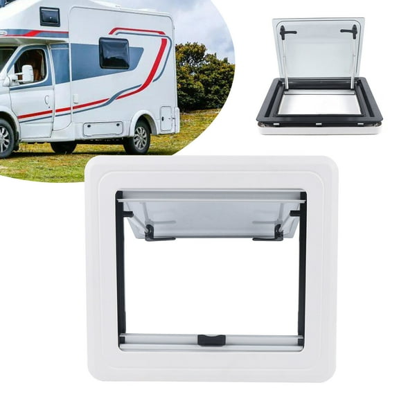 RV Caravan External Push Window Top Hinged Push-Out Ventilation Hatch 450*500mm