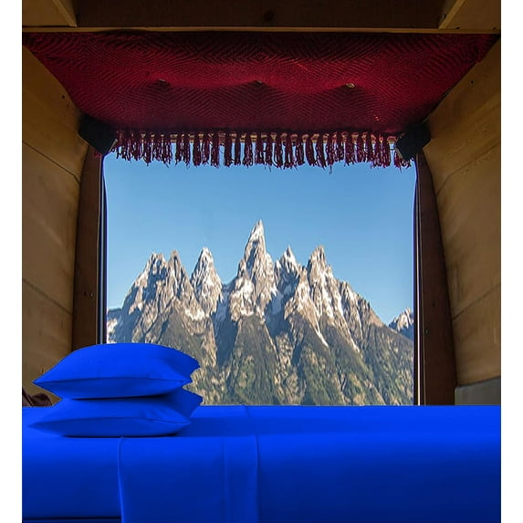 RV Cotton Sheets, 4 PC RV Camper/Bunk/Truck Sleeper Cot Sheets, 8 To 10 Inch Deep Pocket, Fully Elasticized & 100% Egyptian Cotton Sheets - Royal Blue Solid, Narrow Twin Size, 400 Thread Count.