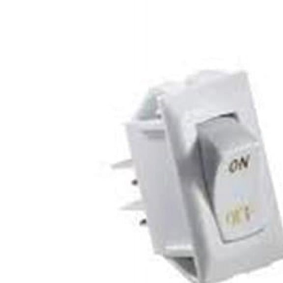 RV Designer  10A Cut-out 0.55 x 1.12 in. White Rocker Switch with Gold Text, On & off SPST