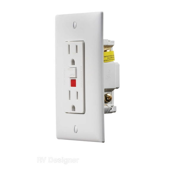 RV Designer AC GFCI RV Outlet with Cover Plate