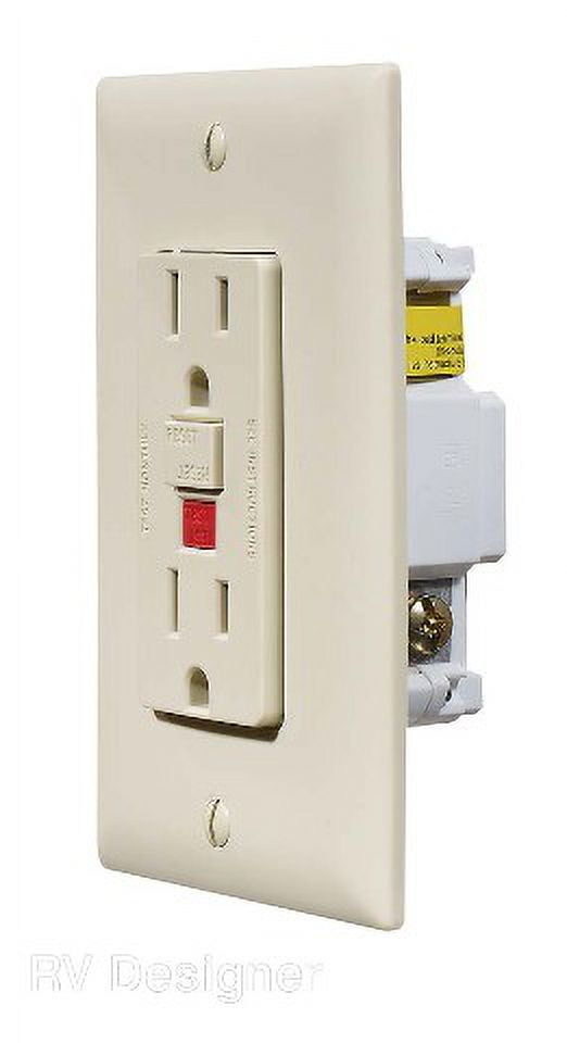 RV Designer AC GFCI RV Outlet with Cover Plate 