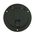 thumbnail image 1 of RV Designer B113, Round Electrical Cable Hatch, Deluxe, Replaceable Lid, 5.2 inch Diameter, Black, 1 of 2