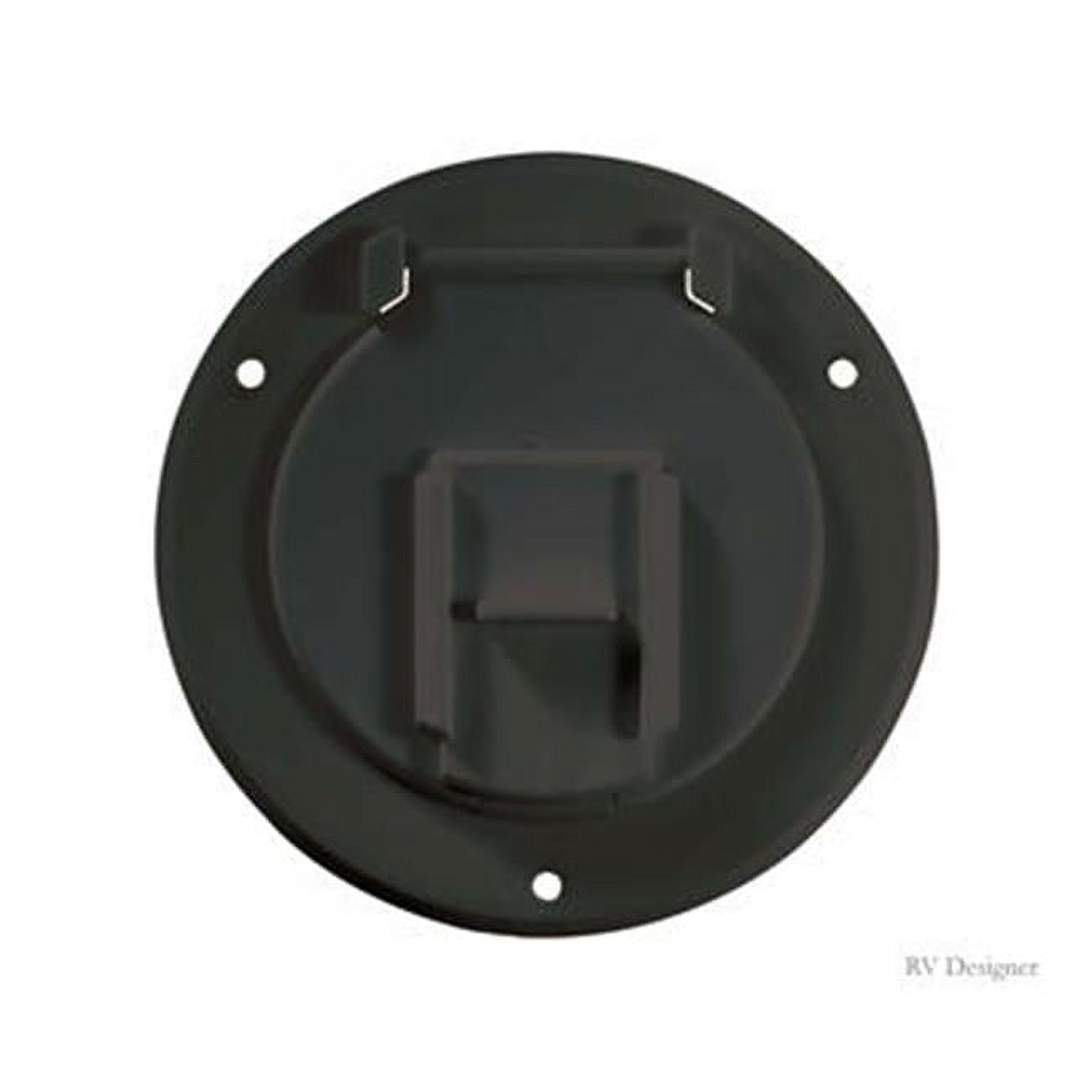 RV Designer B123 Black Universal 5" x 3" Round RV Cable Hatch