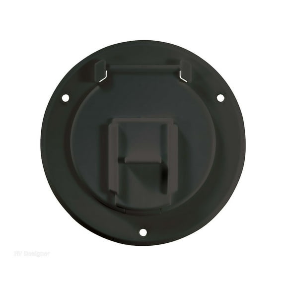 RV Designer B123 Black Universal 5" x 3" Round RV Cable Hatch