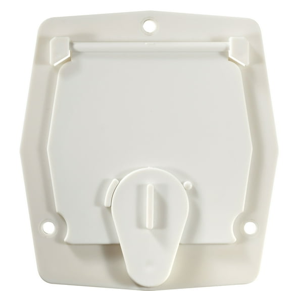 RV Designer B140 Basic Cable Hatch - Flat Sided, Polar White