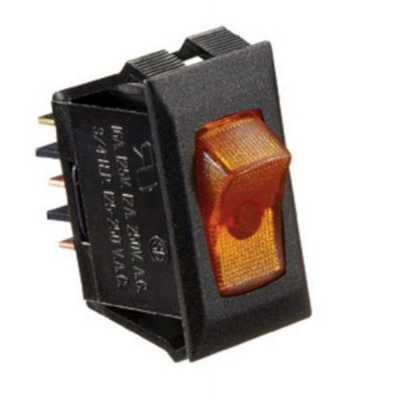 RV Designer Collection S249 Black with Amber 10 Amp Rocker Switch