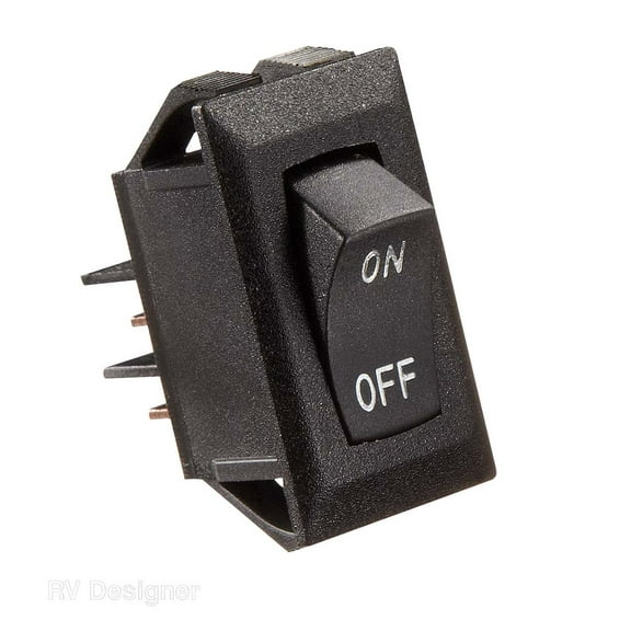 RV Designer Collection S269 Black 10 Amp Rocker Switch