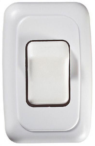 White Single Contoured Wall Switch with Blade Terminals