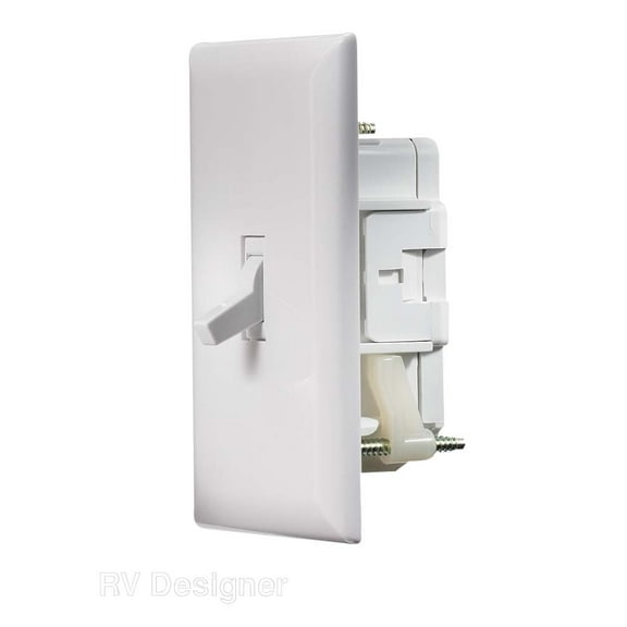 RV Designer Collection S821 White Switch with Cover Plate