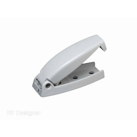 RV Designer E211 Rounded Baggage Door Catch - White, Set of 2