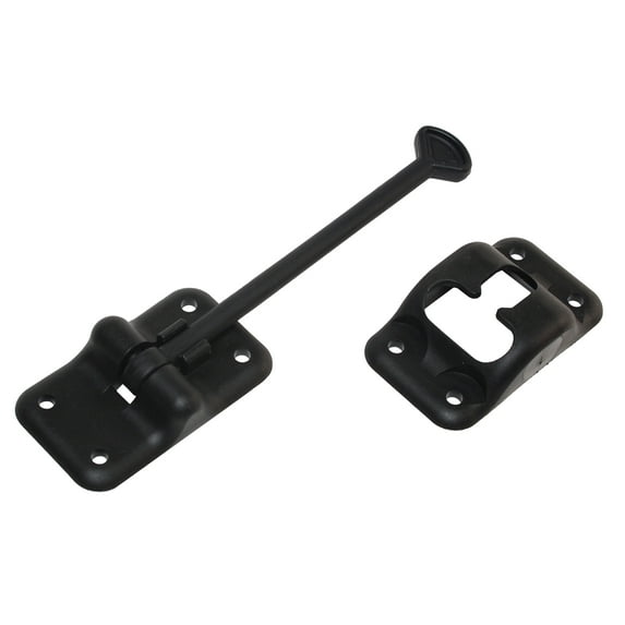 RV Designer E236 Plastic T-Style Entry Door Holder - Black, 6"