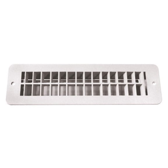 RV Designer H850 - 12" x 3.5" White Floor Vent with Damper