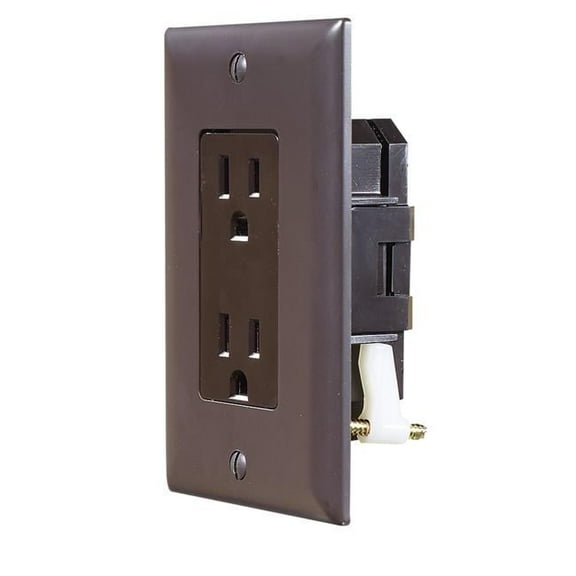 RV Designer  Inself Containedin Brown Dual Outlet with Cover Plate