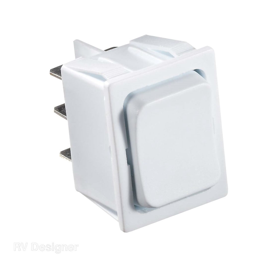 2443 Rocker Switch RV Designer S475 - White DPDT 14V DC 5A Mini Slide-Out Switch - Walmart.com