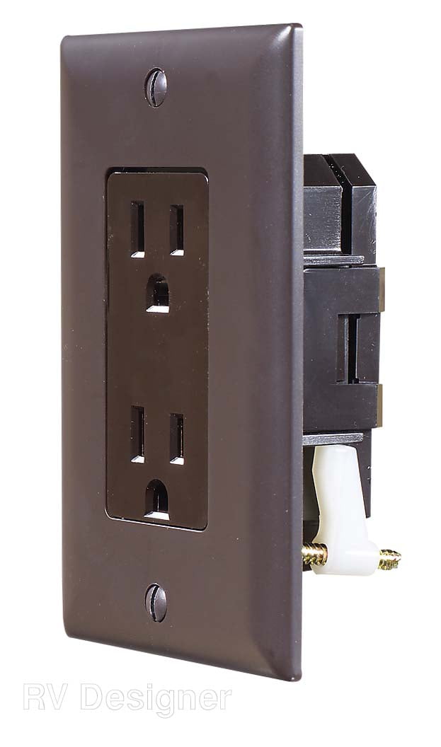 Brushed Brown Double Decorator Outlet with Cover Plate