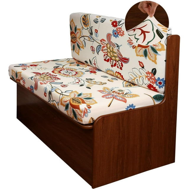 RV Dinette Cushion Covers Printed Elastic Camper Cushion Slipcover Stretchable Loveseat Sofa Chair Cover Furniture Protector for RV Camper Car Bench 1 Backrest Cover & 1 Bench Cover,08