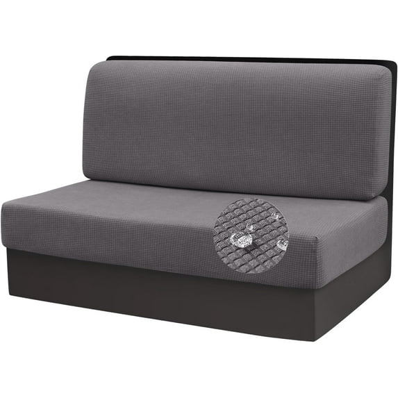 RV Dinette Cushions Covers RV Dinette Seat Covers RV Booth Seat Cover Loveseat Sofa Slipcover for RV Camper Car Bench 1 Backrest Cover and 1 Bench Cover (Deep Gray)