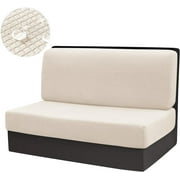 RV Dinette Cushions Covers RV Dinette Seat Covers RV Booth Seat Cover Loveseat Sofa Slipcover for RV Camper Car Bench 1 Backrest Cover and 1 Bench CoverWhite