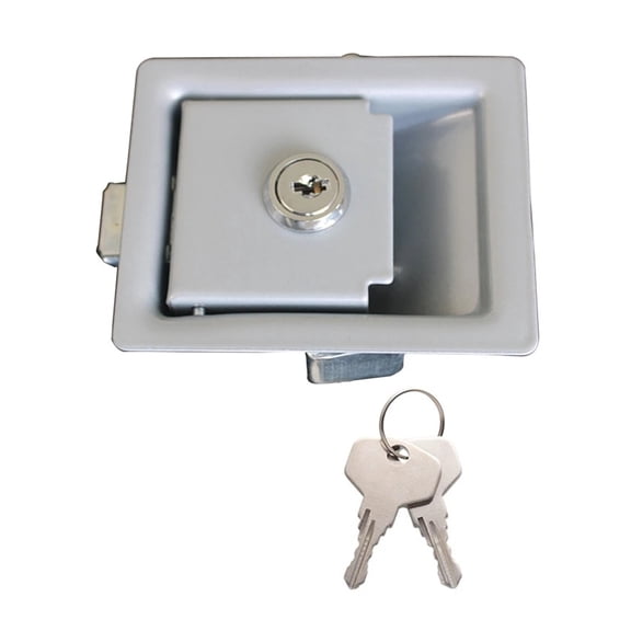 RV Door Handle,RV Travel Trailer Entry Door Lock Paddle Deadbolt Pull Type Panel Lock Metal For Camper Entry Door Lock ,Simple to Install