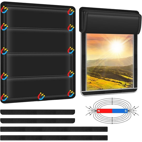 RV Door Window Shade Cover - Magnetic RV Blackout Window Cover with UV Protection and Privacy Features (25 * 16 in) Foldable Magnet Design, Waterproof Fabric