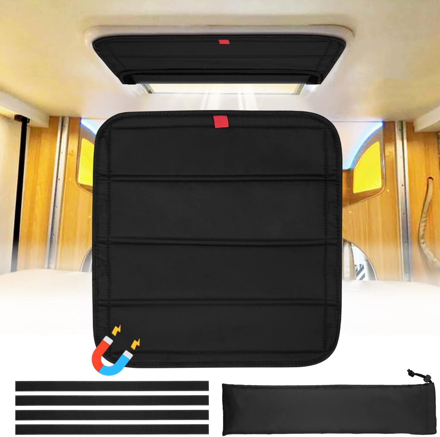 RV Door Window Shade, New Model Foldable RV Blackout Window Cover, UV ...