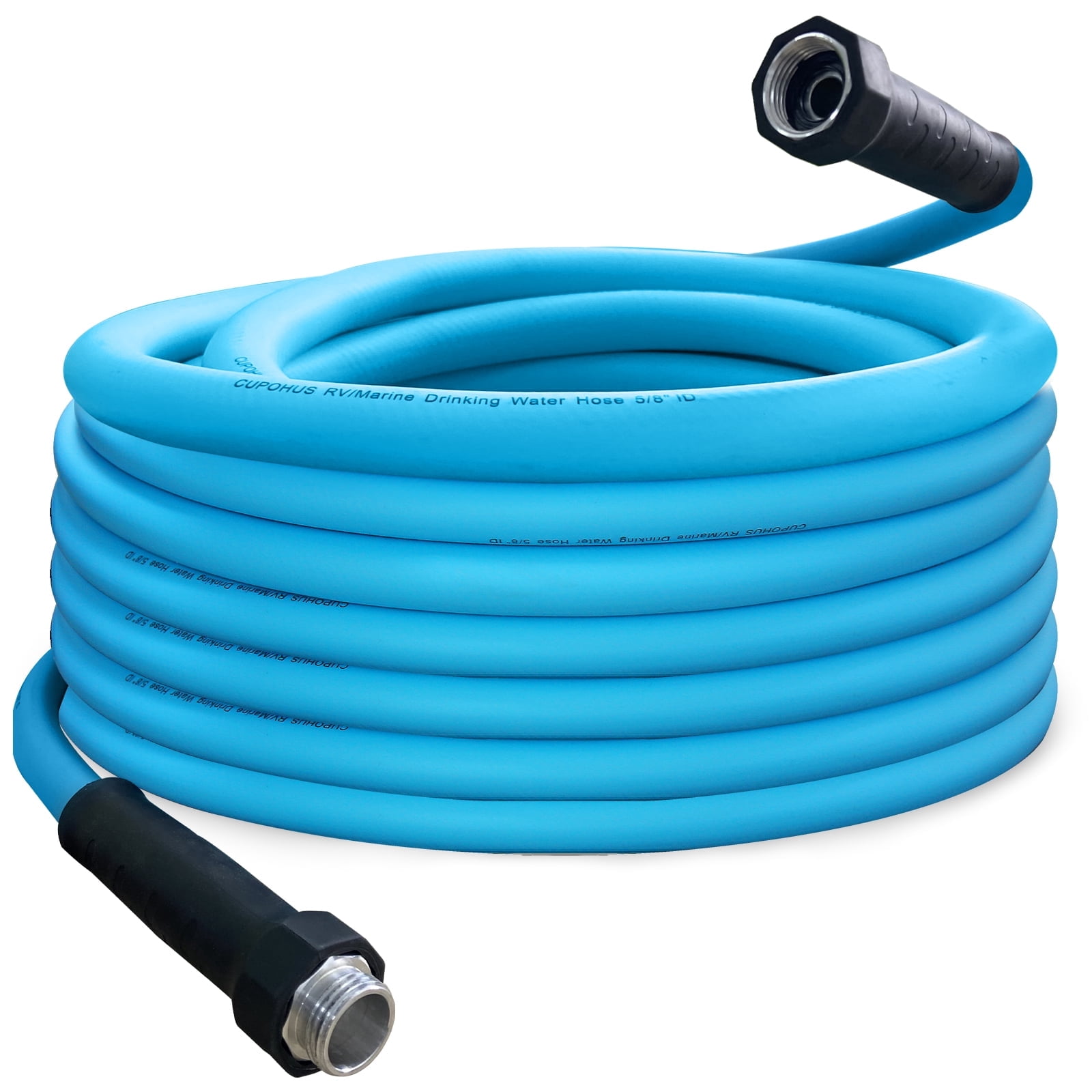 RV Drinking Water Hose 75FT, No Kinking 5/8''ID Premium Fresh Water Hose for RV, Marine, Camper, Truck, Car, Garden
