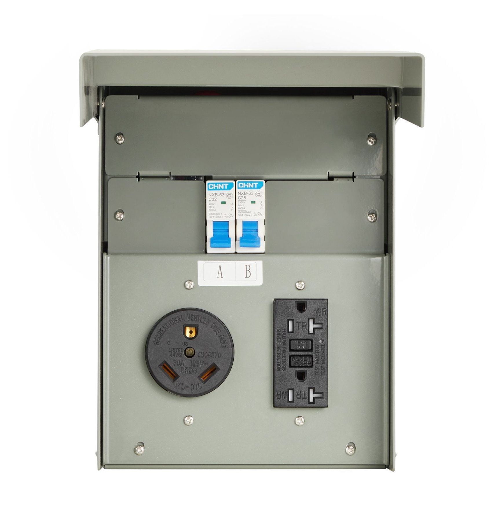 Temporary Inlet RV Electrical Outlet Panel 20/30 Amp - Temporary Power Outlet Box, EV ...