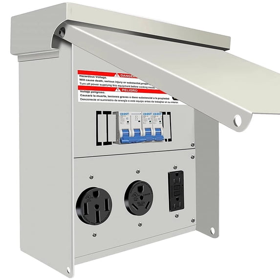 ChengXin RV Electrical Outlet Panel, Prewired Weatherproof 20, 30, 50 ...