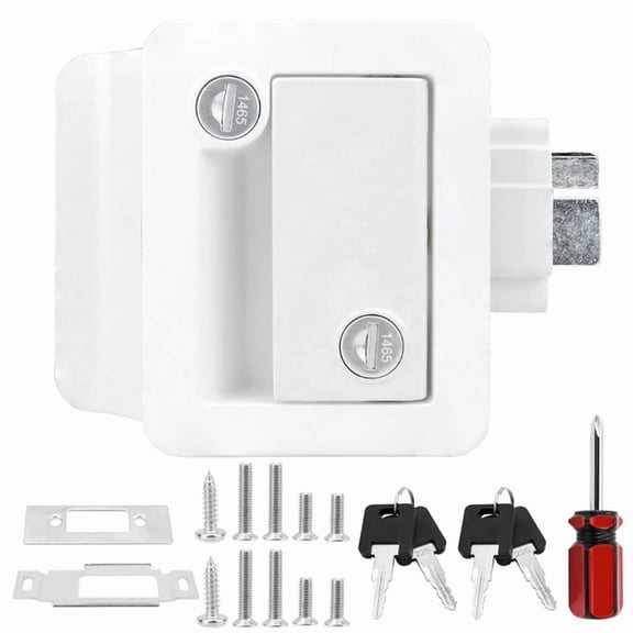 RV Entry Door Lock,Travel Trailer Door ,RV Lock Replacement Kit with Deadbolt Keys,for Horse Trailer Cargo Hauler B
