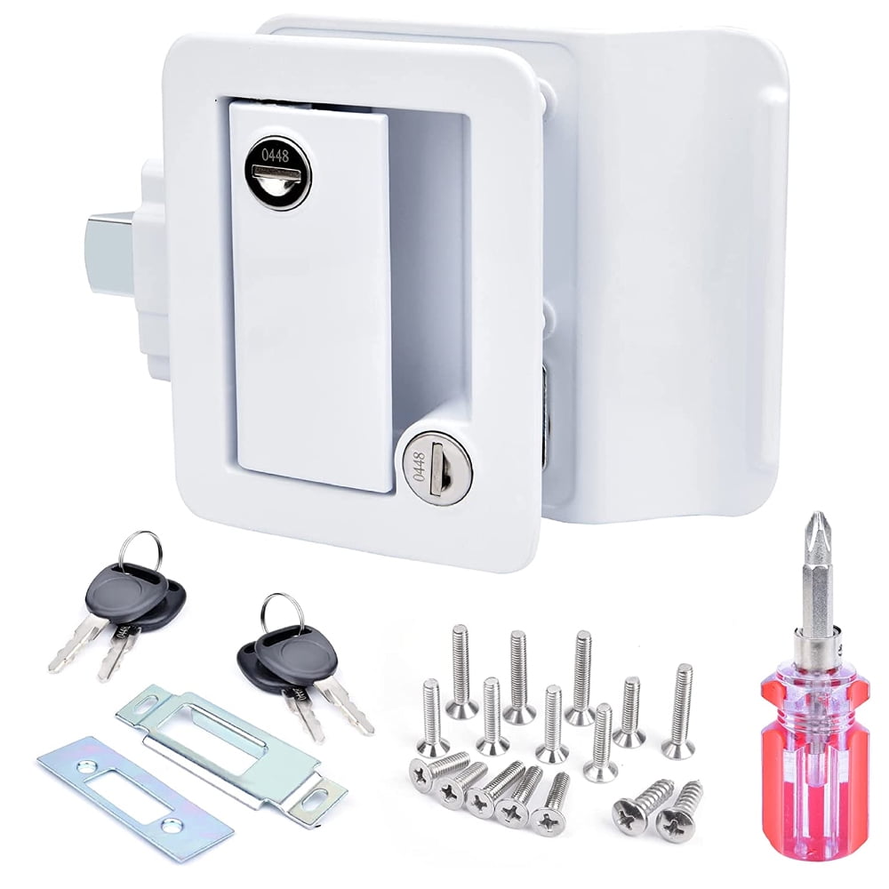 RV Entry Door Lock with Paddle Deadbolt, Travel Trailer Entry Door Lock