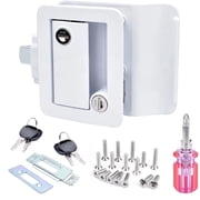 RV Entry Door Lock with Paddle Deadbolt for Travel Camper Trailer, White