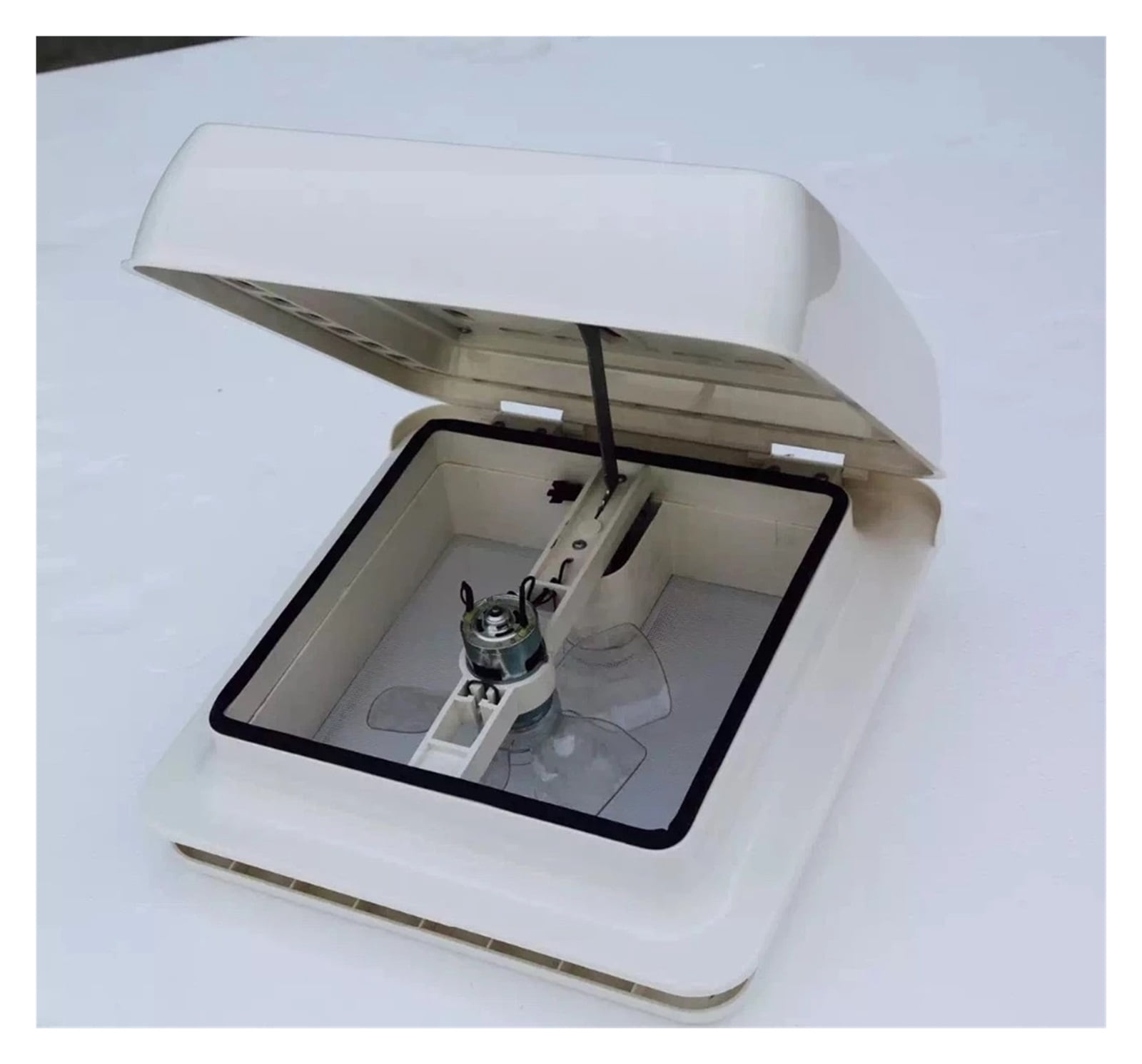 RV Exhaust Fan Car ABS Roof Toilet Ventilator Hatch With Fan 280x280MM Motorhome Rv Travel Trailer Camper Van Accessories ,Quiet and Water Resistant