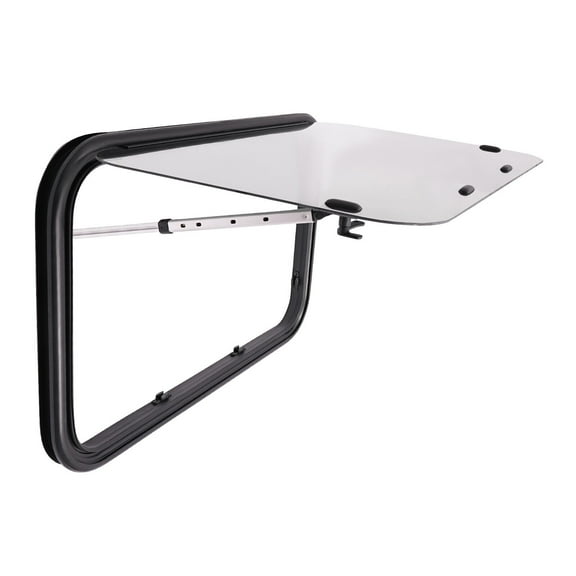 RV Exit Window 35.43" x 21.65" RV Push Out Window Modern Camper Emergency Window with Window Screen RV Window Replacement for Bathroom Caravan Camper Van, Black & White