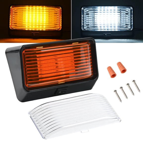 RV Exterior LED Porch Utility Light 12V 320 Lumen with On/Off Switch, Awning Lights Outdoor Replacement Lighting for Caravan Trailers Campers