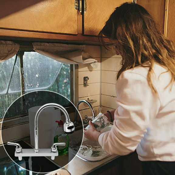 RV Faucet Replacement, Kitchen Sink with 360 Degree Rotatable Sprayer Flexible Spout, Bathroom Set for Campers, RVs, Motorhomes, Travel Trailers
