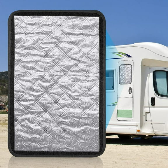 RV Foldable Sunshade Blinds | Universal Fit Car Window Shade for RVs, Campers, Travel Trailers | Blocks UV and Heat | Easy Install Suction | Gray PVC/Gauze | 25x16cm | 1 Pack