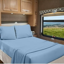RV Full 53” X 75” | 700-TC Egyptian Cotton Sheet Set 10 inch Deep Pockets - Made for RV - Light Blue Color