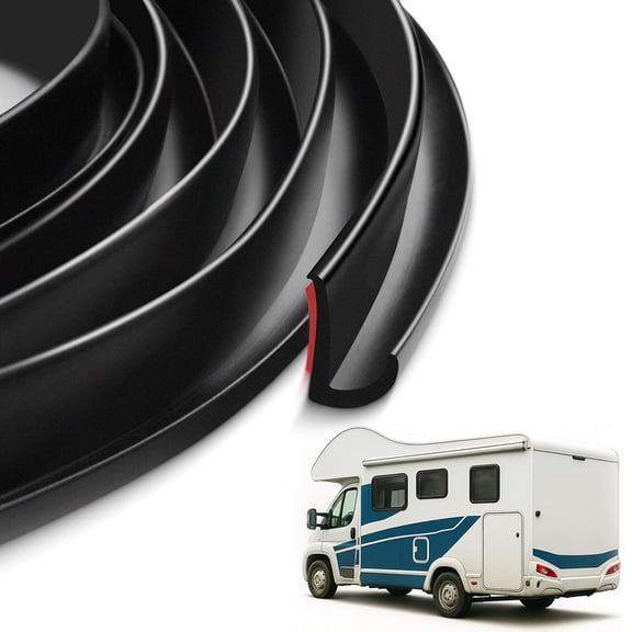 RV Gutter Rain Drip Rail Trim 39.37FT, Rubber PVC Seal for Car Truck Roof