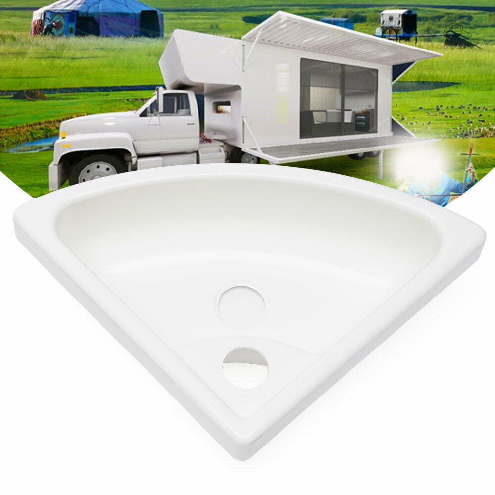 RV Hand Wash Basin Triangular Sink Without Faucet Boat Yachts Camper Accessories RV Accessories Parts Camper Motorhome Boat Wash Basin RV Triangular Bathroom Sink Single Hole RV Lavatory Sink White