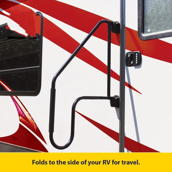 RV Handrail, RV Handle Grab Bar by Door, Camper Hand Rail, RV Step Handrail, Trailer Door Handle, Grab Handle, 37" Overall Drop, Black