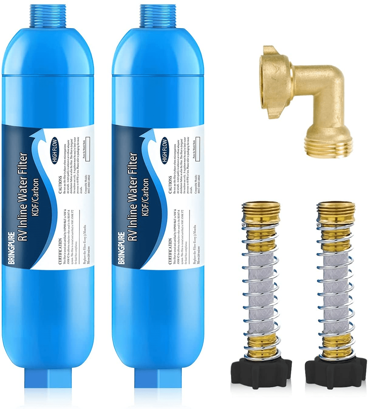 BringPure RV Inline/Marine Drinking Water Filter with Hose Protector