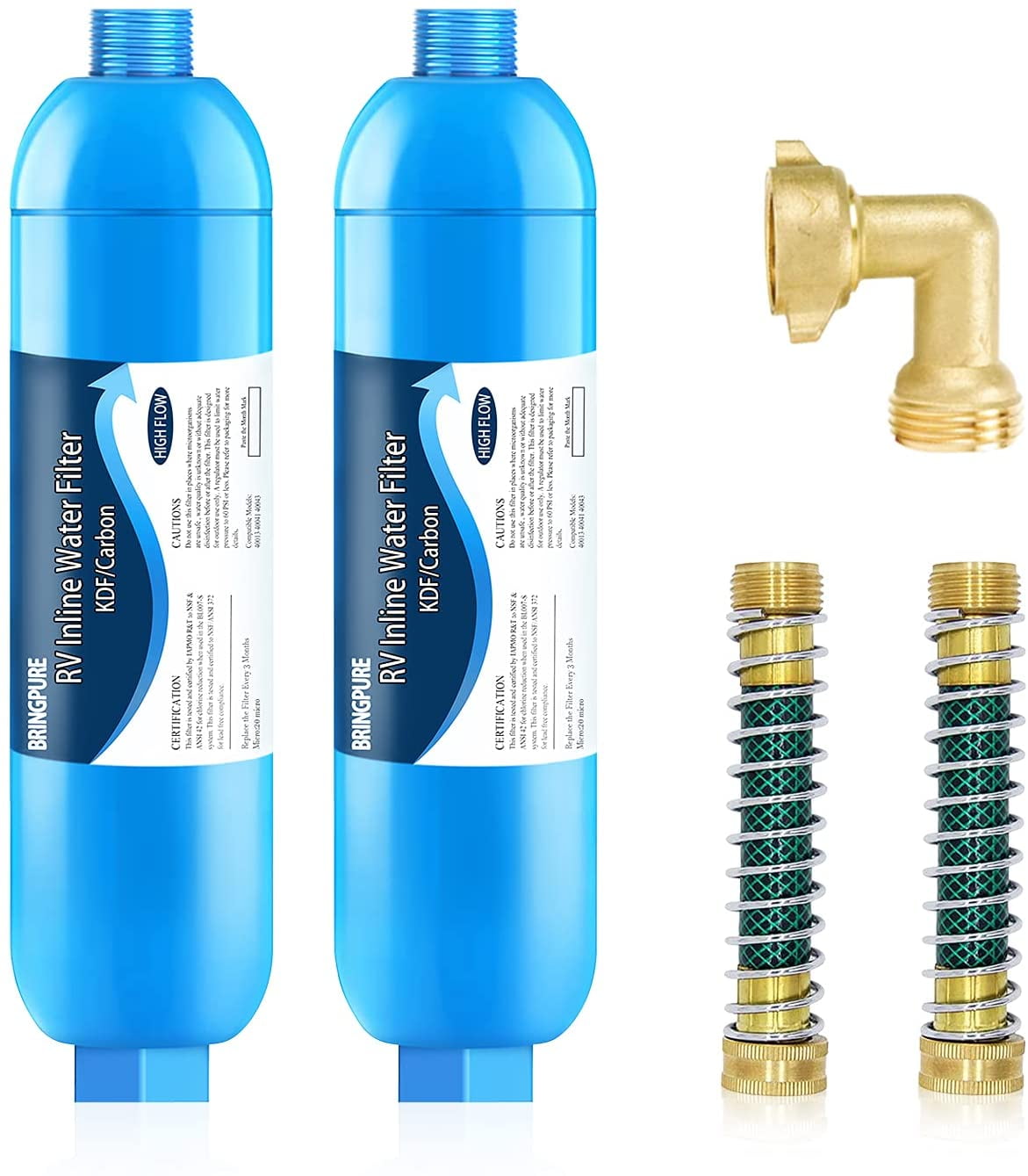 RV Inline/Marine Water Filter with Flexible Hose Protector, Dedicated