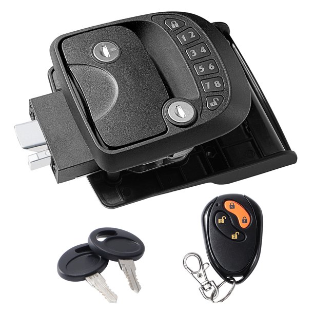 RV Keyless Entry Door Lock, with 4Button Remote Control Key, Black
