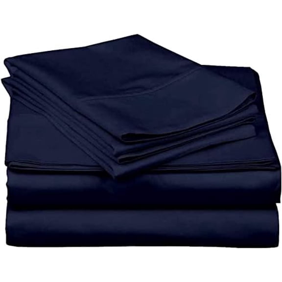 RV King Sheets 72 x 80 Long Staple Soft 100% Cotton Sheet Set Sheets,4 PCs Upto 15" Deep Pocket RV King Sheets 72 x 80 Cotton Sheets for Mattress Navy Blue Solid$$Bedding