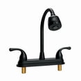 thumbnail image 1 of RV Kitchen Faucet, 360° Swivel Sprayer with 2 Modes & 2 Grip Handles, Non‑Metallic Corrosion‑Resistant Replacement for Campers, Trailers & Motorhomes ,Fit for 8‑Inch 2/3‑Hole Sink Decks , Matte Black, 1 of 9