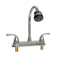 thumbnail image 1 of RV Kitchen Faucet, 360° Swivel Sprayer with 2 Modes & Dual Grip Handles，Non‑Metallic Corrosion‑Resistant Replacement for Campers, Trailers & Motorhomes - Fit for 8‑Inch 2/3‑Hole Sink Decks , Chrome, 1 of 9