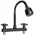 thumbnail image 1 of RV Kitchen Faucet 8 Inch Widespread Metallic Camper Sink Faucet, 360° Flexible Gooseneck Swivel Sprayer Head with 2 Water Flow Modes for Campers Motorhome Mobile Home, Matte Black, 1 of 10
