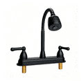 thumbnail image 1 of RV Kitchen Faucet,RV Camper Faucet Non-Metallic with 2 Handles Flexible Spout 360 Swivel 2-Function Sprayer for Campers,Trailers,Motorhomes,Fits 2-hole/3-hole 8-inch sinks,Matte Black, 1 of 7